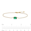 Thumbnail Image 3 of Sideways Octagonal Lab-Created Emerald Solitaire Adjustable Bracelet in 10K Gold - 7.5"