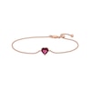 Thumbnail Image 0 of 7.0mm Heart-Shaped Rhodolite Garnet Solitaire Adjustable Bracelet in 10K Rose Gold - 7.5"