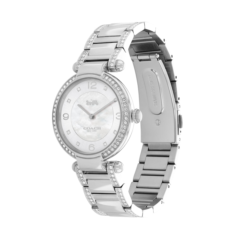 Ladies' Coach Cary Crystal Accent Watch with Mother-of-Pearl Dial (Model: 14503830)|Peoples Jewellers