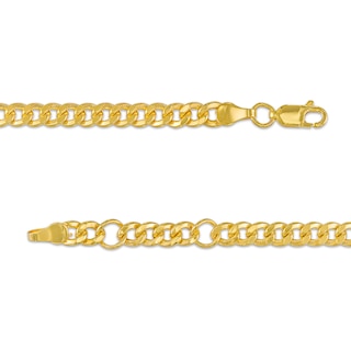 Sideways Cross and Curb Chain Bracelet in Hollow 10K Gold – 8.5"