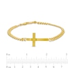 Thumbnail Image 3 of Sideways Cross and Curb Chain Bracelet in Hollow 10K Gold – 8.5"