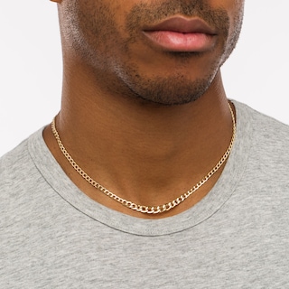 Graduated Curb Chain Necklace in Hollow 14K Gold – 18"