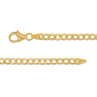 Graduated Curb Chain Necklace in Hollow 14K Gold – 18"