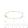 Child's Diamond-Cut Beaded Rosary Bracelet in Hollow 14K Tri-Tone Gold - 6"