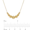 Multi-Finish Graduated Bead Necklace in 14K Gold