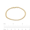 Ladies' 3.0mm Mirror Heart Chain Bracelet in Solid 10K Gold - 7.25"