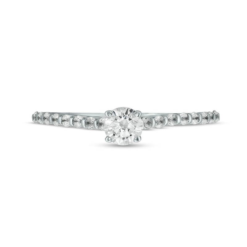 0.45 CT. T.W. Diamond Cascade Shank Engagement Ring in 14K White Gold (I/I2)