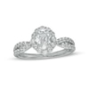 Thumbnail Image 0 of 1.30 CT. T.W. Oval Diamond Ornate Frame Vintage-Style Engagement Ring in 14K White Gold (I/I1)