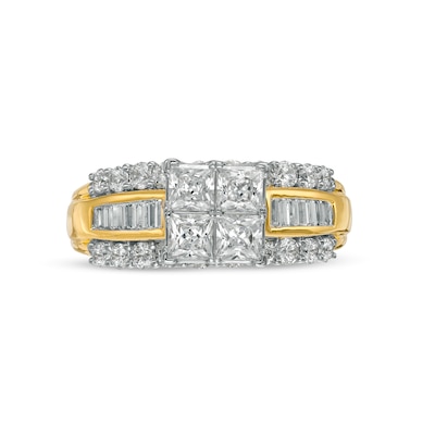 1.95 CT. T.W. Quad Princess-Cut Diamond Engagement Ring in 14K Gold