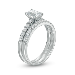 1.00 CT. T.W. Certified Canadian Emerald-Cut Diamond Bridal Set in 14K White Gold (I/I1)