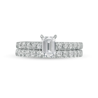 1.00 CT. T.W. Certified Canadian Emerald-Cut Diamond Bridal Set in 14K White Gold (I/I1)