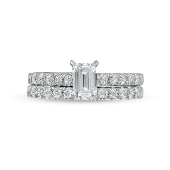 1.00 CT. T.W. Certified Canadian Emerald-Cut Diamond Bridal Set in 14K White Gold (I/I1)