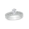 1.00 CT. T.W. Certified Canadian Oval Diamond Bridal Set in 14K White Gold (I/I1)