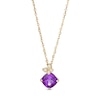 Thumbnail Image 0 of 6.0mm Cushion-Cut Amethyst and 0.07 CT. T.W. Diamond Butterfly Pendant in 10K Gold