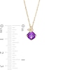 Thumbnail Image 3 of 6.0mm Cushion-Cut Amethyst and 0.07 CT. T.W. Diamond Butterfly Pendant in 10K Gold