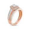 0.45 CT. T.W. Princess-Cut Diamond Frame Three Piece Bridal Set in 10K Rose Gold (J/I3)