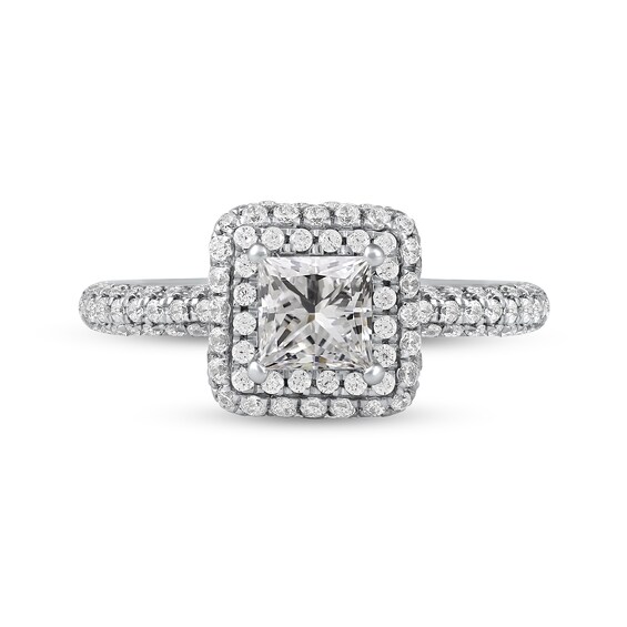 1.50 CT. T.W. Princess-Cut Diamond Triple Frame Engagement Ring in Platinum (I/SI2)