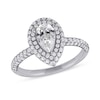 1.62 CT. T.W. Pear-Shaped Diamond Double Frame Engagement Ring in Platinum (I/SI2)