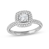 1.75 CT. T.W. Diamond Triple Cushion-Shaped Frame Engagement Ring in Platinum (I/SI2)