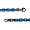 Men's 6.0mm Link Chain Bracelet in Stainless Steel with Black and Blue Ion-Plate - 9"