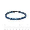 Men's 6.0mm Link Chain Bracelet in Stainless Steel with Black and Blue Ion-Plate - 9"