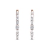 Thumbnail Image 2 of 1.00 CT. T.W. Baguette and Round Diamond Alternating Oval Hoop Earrings in 10K Rose Gold