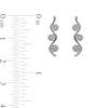 Thumbnail Image 3 of 0.15 CT. T.W. Multi-Diamond Three Stone Linear Wave Drop Earrings in 10K White Gold