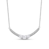 Thumbnail Image 0 of 0.50 CT. T.W. Diamond Curved Bar Necklace in 10K White Gold