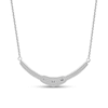 Thumbnail Image 1 of 0.50 CT. T.W. Diamond Curved Bar Necklace in 10K White Gold