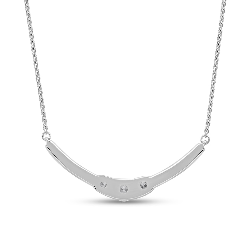 0.50 CT. T.W. Diamond Curved Bar Necklace in 10K White Gold|Peoples Jewellers