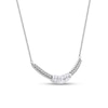 Thumbnail Image 2 of 0.50 CT. T.W. Diamond Curved Bar Necklace in 10K White Gold