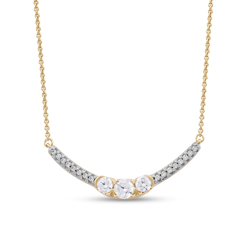 0.50 CT. T.W. Diamond Curved Bar Necklace in 10K Gold|Peoples Jewellers