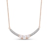 Thumbnail Image 0 of 0.50 CT. T.W. Diamond Curved Bar Necklace in 10K Rose Gold