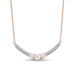 0.50 CT. T.W. Diamond Curved Bar Necklace in 10K Rose Gold