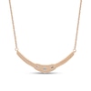 0.50 CT. T.W. Diamond Curved Bar Necklace in 10K Rose Gold