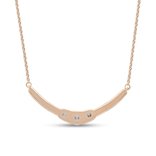 0.50 CT. T.W. Diamond Curved Bar Necklace in 10K Rose Gold