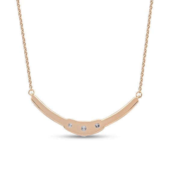 0.50 CT. T.W. Diamond Curved Bar Necklace in 10K Rose Gold