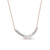 Thumbnail Image 2 of 0.50 CT. T.W. Diamond Curved Bar Necklace in 10K Rose Gold