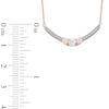 Thumbnail Image 3 of 0.50 CT. T.W. Diamond Curved Bar Necklace in 10K Rose Gold