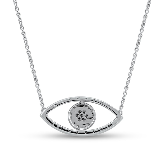 0.10 CT. T.W. Diamond Beaded Evil Eye Necklace in 10K Gold