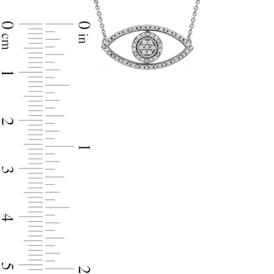 0.10 CT. T.W. Diamond Beaded Evil Eye Necklace in 10K Gold