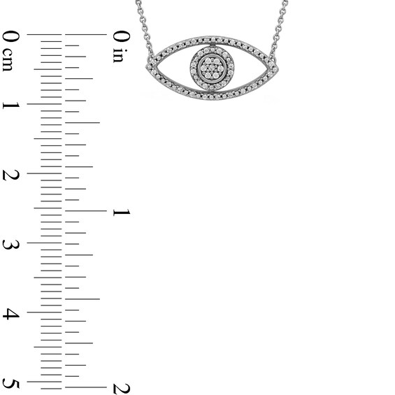 0.10 CT. T.W. Diamond Beaded Evil Eye Necklace in 10K Gold