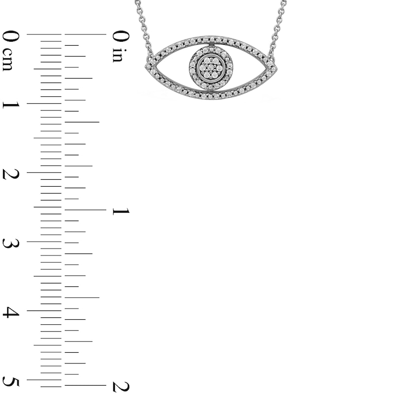 0.10 CT. T.W. Diamond Beaded Evil Eye Necklace in 10K Gold|Peoples Jewellers