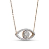 Thumbnail Image 3 of 0.10 CT. T.W. Diamond Beaded Evil Eye Necklace in 10K Gold