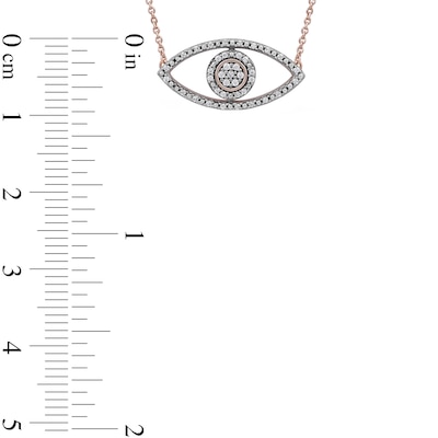 0.10 CT. T.W. Diamond Beaded Evil Eye Necklace in 10K Rose Gold