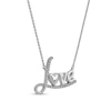 Thumbnail Image 2 of 0.10 CT. T.W. Diamond "Love" with Heart Necklace in 10K White Gold