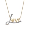 Thumbnail Image 0 of 0.10 CT. T.W. Diamond "Love" with Heart Necklace in 10K Gold