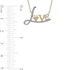 Thumbnail Image 3 of 0.10 CT. T.W. Diamond "Love" with Heart Necklace in 10K Gold