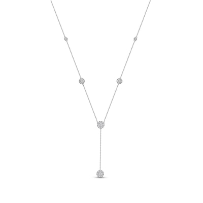 1.00 CT. T.W. Diamond Frame Station "Y" Necklace in 10K Gold