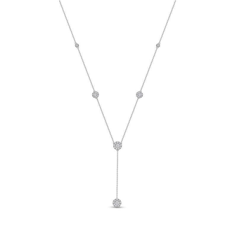 1.00 CT. T.W. Diamond Frame Station "Y" Necklace in 10K Gold